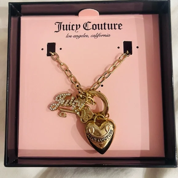 Juicy Couture Gold Heart and Script Necklace - Picture 2 of 5